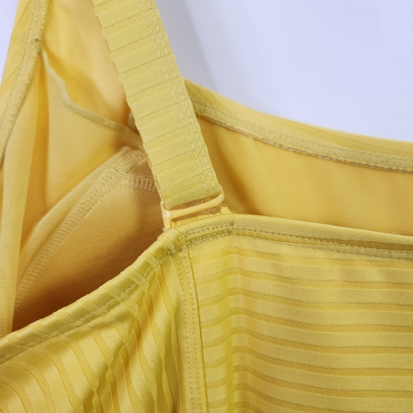 Addition Elle Yellow Ribbed Tankini Swim Suit Top Swimsuit Plus Size 2X Beach - Picture 7 of 8
